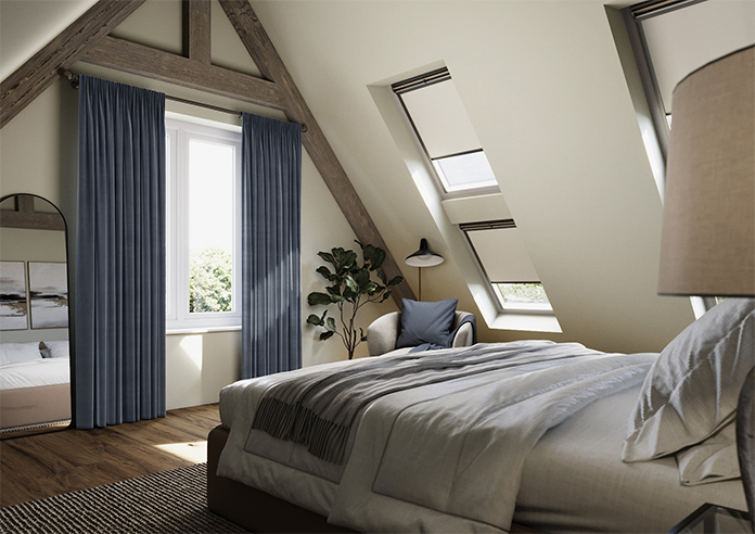 Luxe Velvet (Blackout) Pencil Pleat, Slate Blue - Ready Made Curtains - Image 8